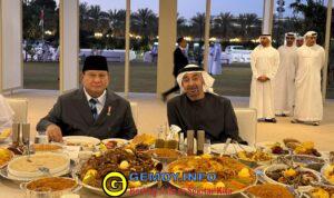 Momen Prabowo Buka Puasa Bersama Presiden MBZ , Disuguhi Sajian Khas Timur Tengah